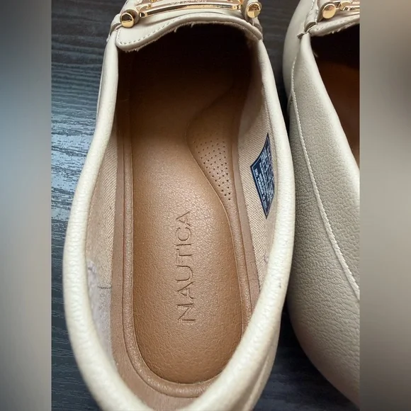 Nautica Women's Beige Loafers with Gold Accent - Picture 6 of 6